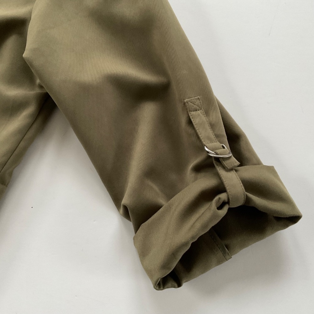 Stradivarius Womens Waterfall Collar Jacket Sz S Olive Green Lightweight Utility - Picture 9 of 11